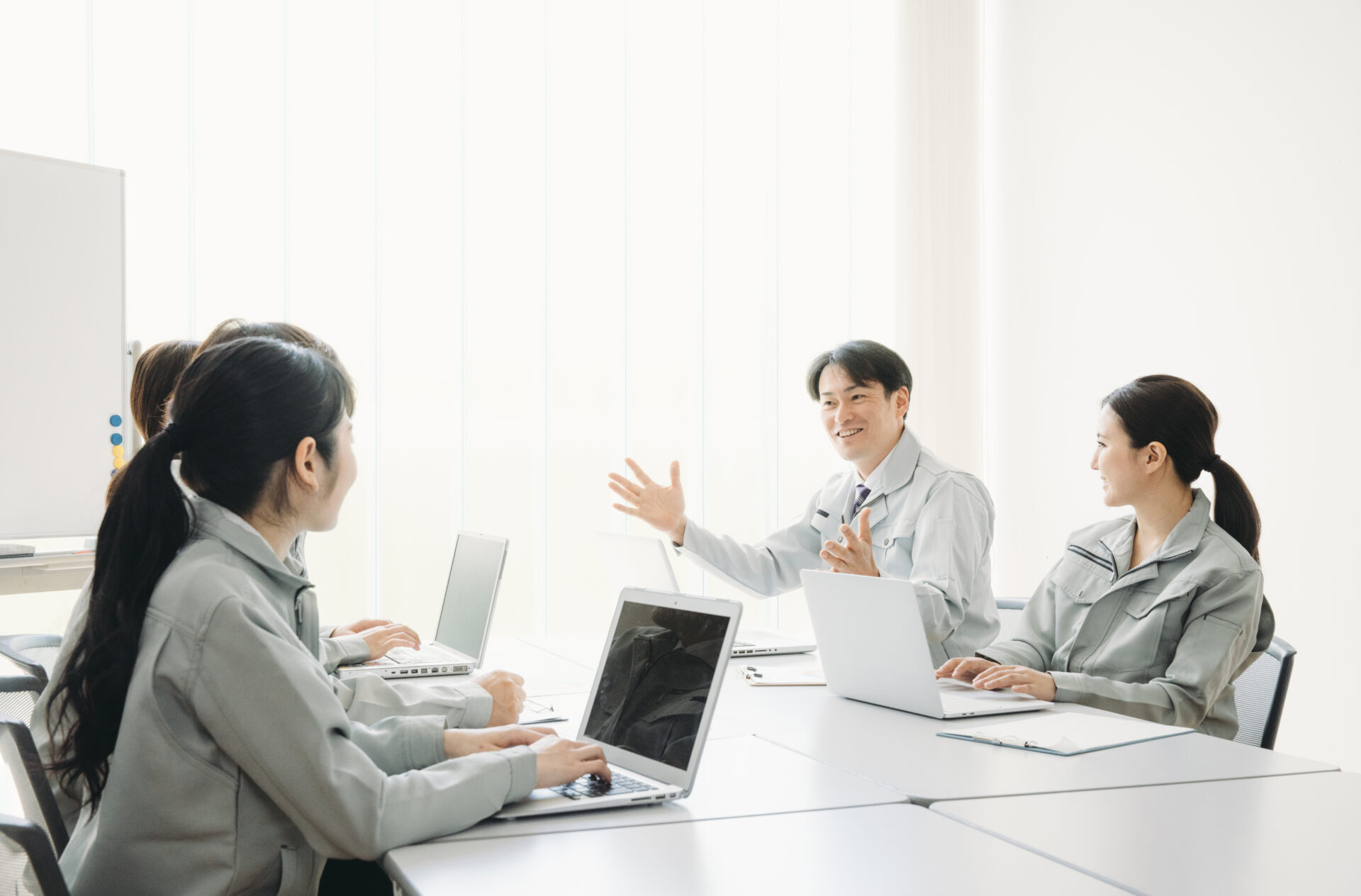 会議で積極的に会話するチーム