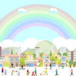 どのような人であっても多様性を受け入れ、福利厚生が充実して幸福感が充実した日々を過ごすイメージ