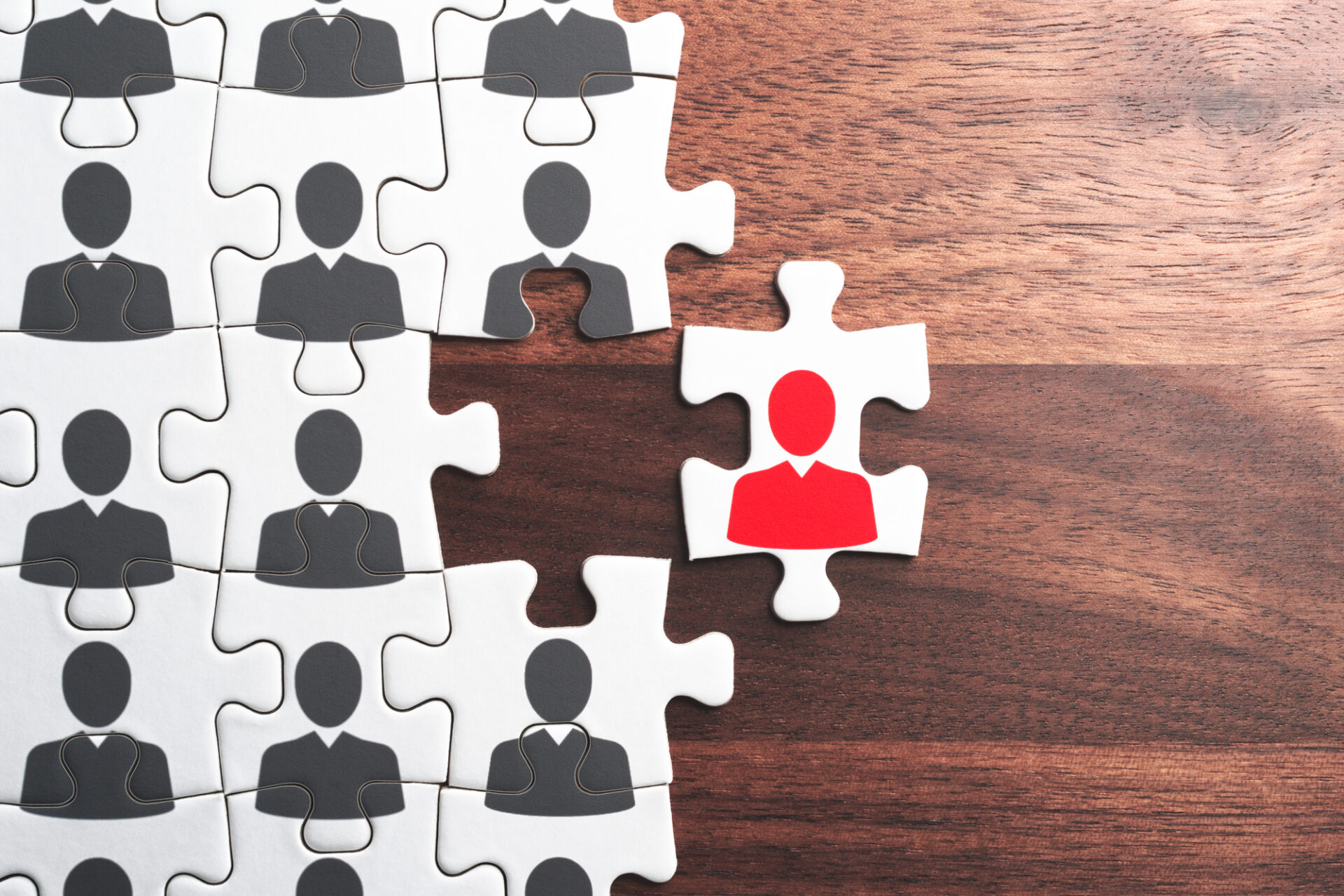 パズルのように様々な属性の人材が組み合わさって組織が機能するイメージ